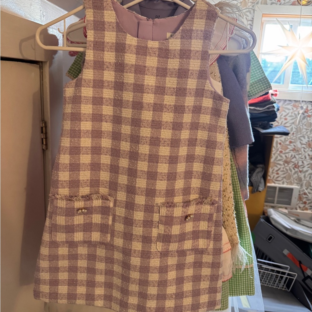 Rachel Zoe girls dress with matching coat tweed gingham